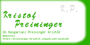 kristof preininger business card